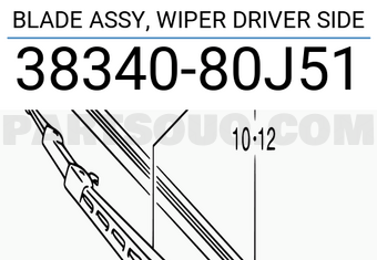 Suzuki 3834080J51 BLADE ASSY, WIPER DRIVER SIDE