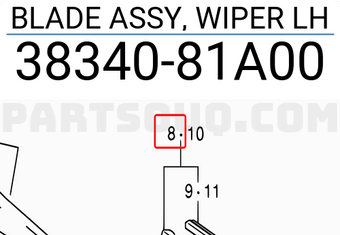 Suzuki 3834081A00 BLADE ASSY, WIPER LH