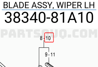 Suzuki 3834081A10 BLADE ASSY, WIPER LH