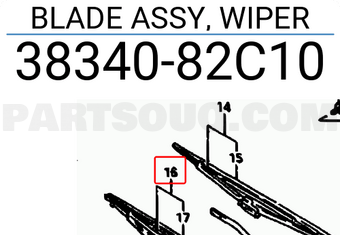 Suzuki 3834082C10 BLADE ASSY, WIPER