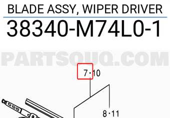 Suzuki 38340M74L01 BLADE ASSY, WIPER DRIVER
