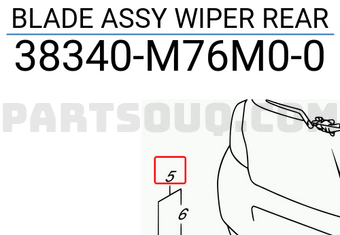 Suzuki 38340M76M00 BLADE ASSY WIPER REAR