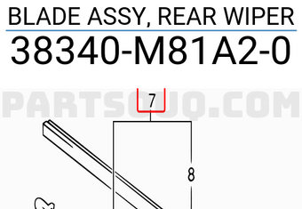 Suzuki 38340M81A20 BLADE ASSY, REAR WIPER