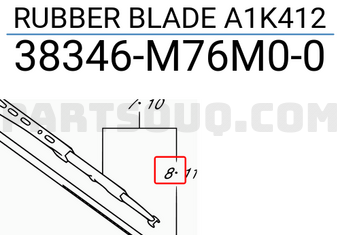 Suzuki 38346M76M00 RUBBER BLADE A1K412