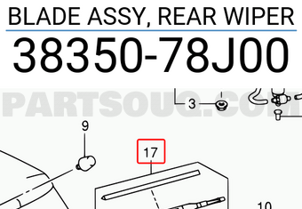 Suzuki 3835078J00 BLADE ASSY, REAR WIPER