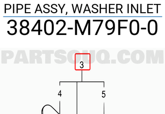 Suzuki 38402M79F00 PIPE ASSY, WASHER INLET