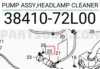 Suzuki 3841072L00 PUMP ASSY,HEADLAMP CLEANER