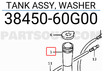 Suzuki 3845060G00 TANK ASSY, WASHER