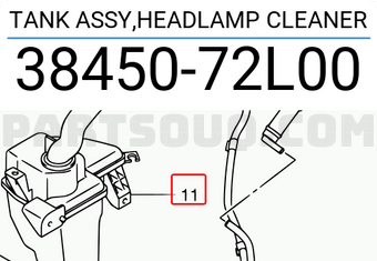 Suzuki 3845072L00 TANK ASSY,HEADLAMP CLEANER