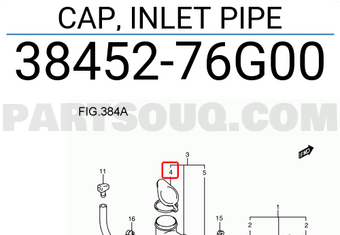 Suzuki 3845276G00 CAP, INLET PIPE