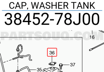 Suzuki 3845278J00 CAP, WASHER TANK