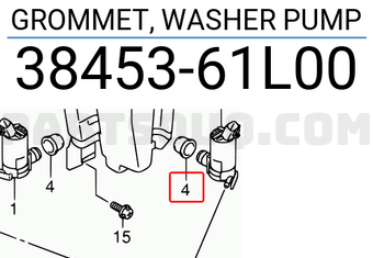 Suzuki 3845361L00 GROMMET, WASHER PUMP
