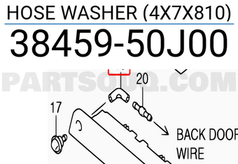 Suzuki 3845950J00 HOSE WASHER (4X7X810)