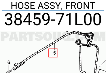 Suzuki 3845971L00 HOSE ASSY, FRONT