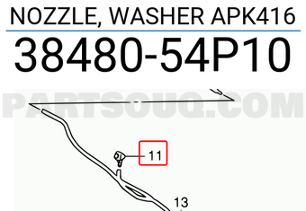 Suzuki 3848054P10 NOZZLE, WASHER APK416