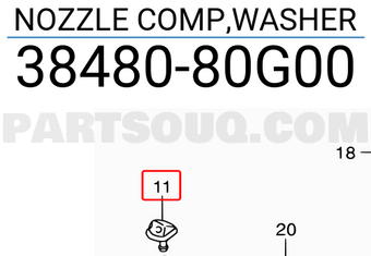Suzuki 3848080G00 NOZZLE COMP,WASHER