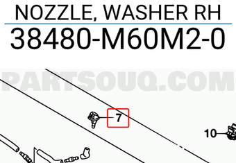 Suzuki 38480M60M20 NOZZLE, WASHER RH