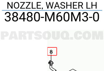 Suzuki 38480M60M30 NOZZLE, WASHER LH