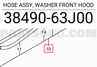 Suzuki 3849063J00 HOSE ASSY, WASHER FRONT HOOD