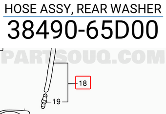 Suzuki 3849065D00 HOSE ASSY, REAR WASHER