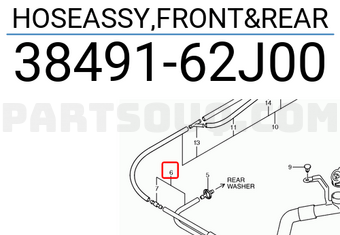 Suzuki 3849162J00 HOSEASSY,FRONT&REAR