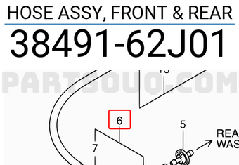 Suzuki 3849162J01 HOSE ASSY, FRONT & REAR