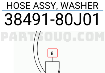 Suzuki 3849180J01 HOSE ASSY, WASHER