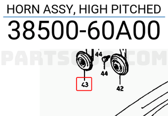 Suzuki 3850060A00 HORN ASSY, HIGH PITCHED