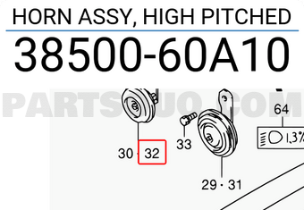 Suzuki 3850060A10 HORN ASSY, HIGH PITCHED