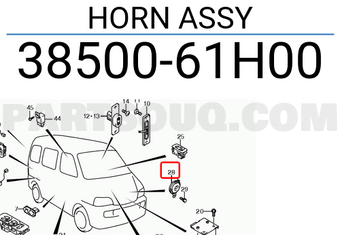 Suzuki 3850061H00 HORN ASSY