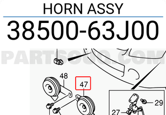 Suzuki 3850063J00 HORN ASSY
