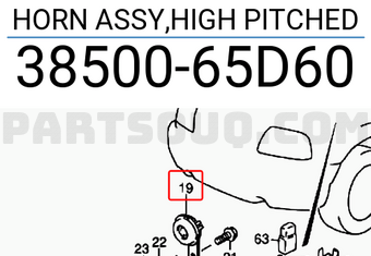 Suzuki 3850065D60 HORN ASSY,HIGH PITCHED