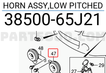 Suzuki 3850065J21 HORN ASSY,LOW PITCHED