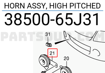 Suzuki 3850065J31 HORN ASSY, HIGH PITCHED