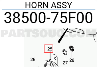 Suzuki 3850075F00 HORN ASSY