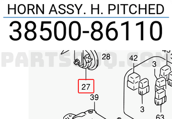 Suzuki 3850086110 HORN ASSY. H. PITCHED