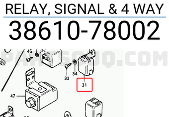 Suzuki 3861078002 RELAY, SIGNAL & 4 WAY