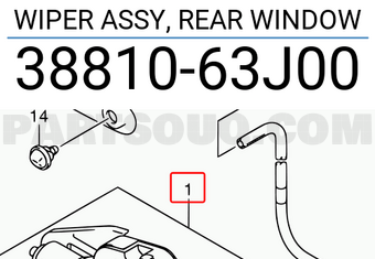 Suzuki 3881063J00 WIPER ASSY, REAR WINDOW