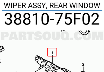 Suzuki 3881075F02 WIPER ASSY, REAR WINDOW