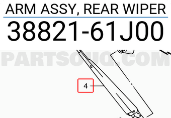 Suzuki 3882161J00 ARM ASSY, REAR WIPER