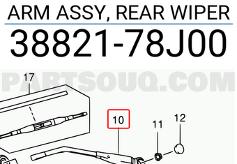 Suzuki 3882178J00 ARM ASSY, REAR WIPER