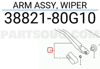 Suzuki 3882180G10 ARM ASSY, WIPER