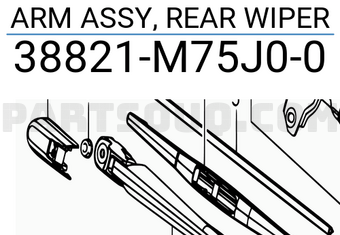 Suzuki 38821M75J00 ARM ASSY, REAR WIPER