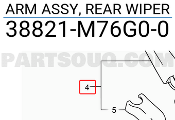 Suzuki 38821M76G00 ARM ASSY, REAR WIPER