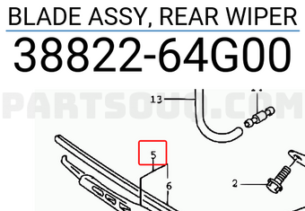 Suzuki 3882264G00 BLADE ASSY, REAR WIPER