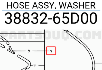 Suzuki 3883265D00 HOSE ASSY, WASHER