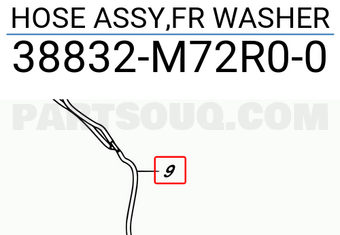 Suzuki 38832M72R00 HOSE ASSY,FR WASHER