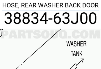 Suzuki 3883463J00 HOSE, REAR WASHER BACK DOOR