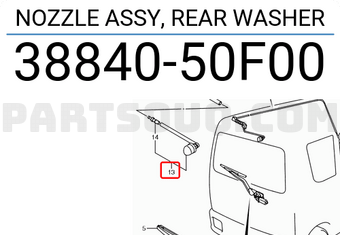 Suzuki 3884050F00 NOZZLE ASSY, REAR WASHER