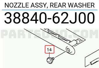 Suzuki 3884062J00 NOZZLE ASSY, REAR WASHER